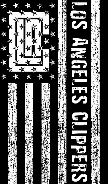 Los Angeles Clippers Black And White American Flag logo vinyl decal